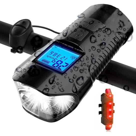 Lampka rowerowa LED Tylna lampka rowerowa USB Ładowana tylna lampka rowerowa Reflektor rowerowy z prędkościomierzem rowerowym i licznikiem kilometrów Inna marka