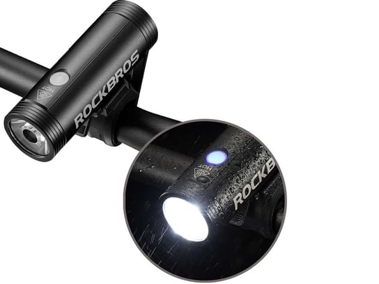 Lampka rowerowa światło wodoodporna RockBros R1-400 Czarna Rockbros