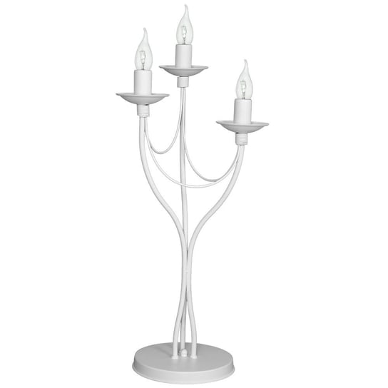 Lampka stołowa Róża biały 3-płomienny świecznik glamour Aldex