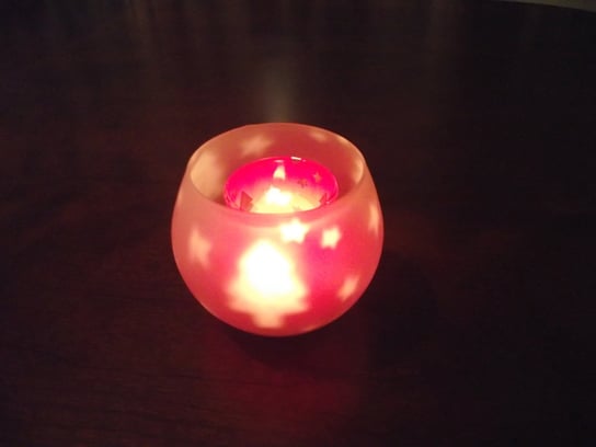 Lampka TEALIGHT podgrzewacz świecznik CHOINKA różowa Lotmar