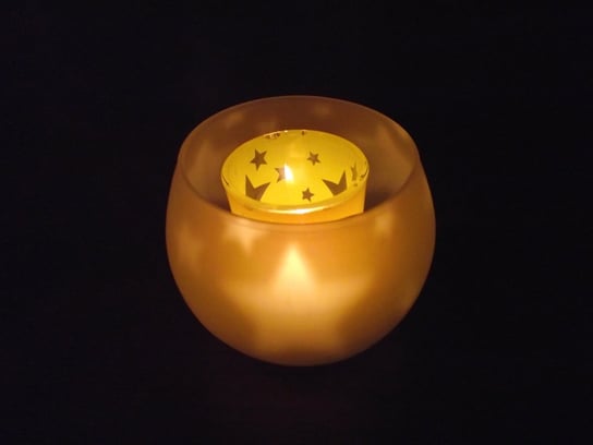 Lampka TEALIGHT podgrzewacz świecznik GWIAZDKA żółta Lotmar