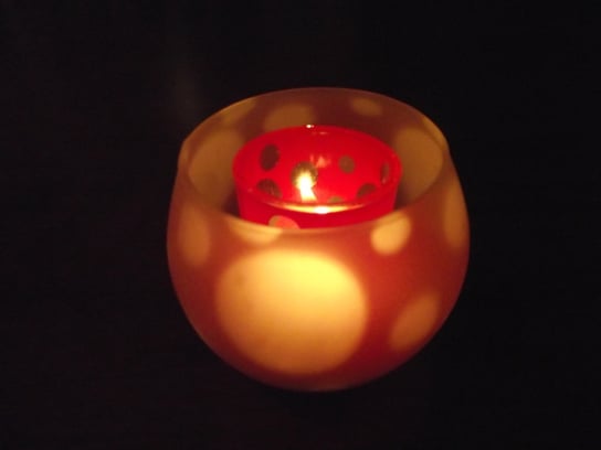 Lampka TEALIGHT podgrzewacz świecznik KÓŁKO pomarańczowa Lotmar