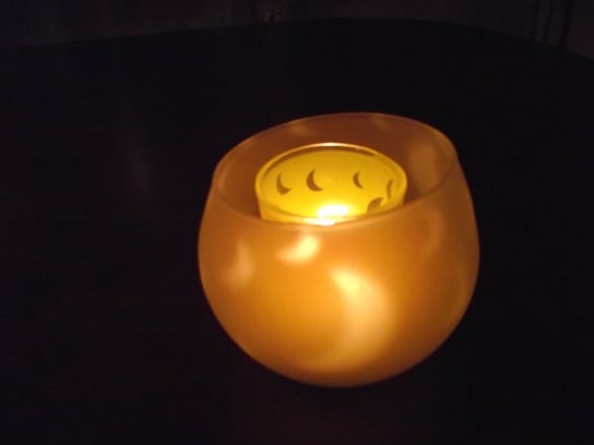 Lampka TEALIGHT podgrzewacz świecznik KSIĘŻYC żółta Lotmar