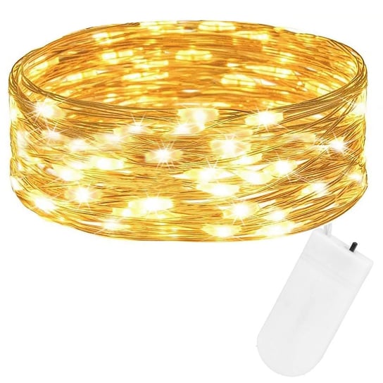 Lampki choinkowe 10 LED druciki mikro na baterię biały ciepły Springos