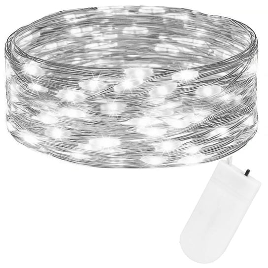 Lampki choinkowe 10 LED druciki mikro na baterię biały zimny Springos