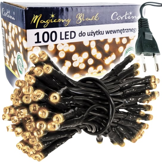 LAMPKI CHOINKOWE 100 LED WEWNĘTRZNE 5 METRÓW CORTINA