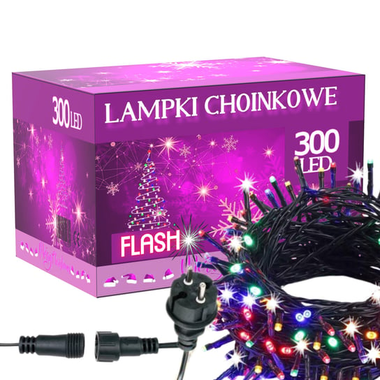 Lampki Choinkowe 300 Led Zewnętrzne Wewnętrzne Multikolor Flash Inna marka