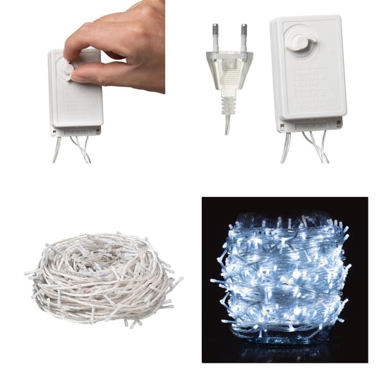 Lampki Choinkowe 475Led 50M Zimny Biały Wytrzymałe Celino LED