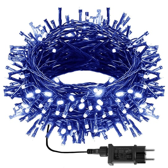 Lampki choinkowe 500 LED 25 m niebieski + flash zewnętrzne oświetlenie świąteczne Springos