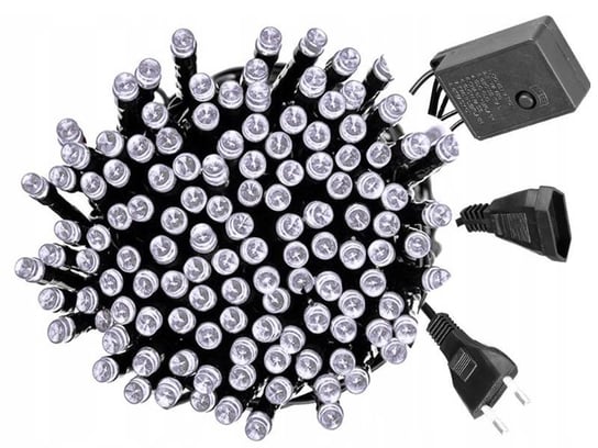 Lampki choinkowe LED 200 8 programów dodatkowe gniazdo biały zimny Inna marka