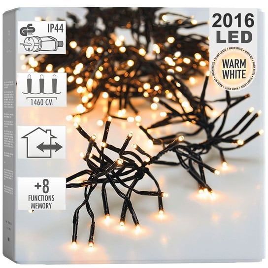 Lampki Choinkowe Zewnętrzne Wewnętrzne Ciepła Barwa 8 Trybów Z Pamięcią 2016 Led 14,5 M Inna marka