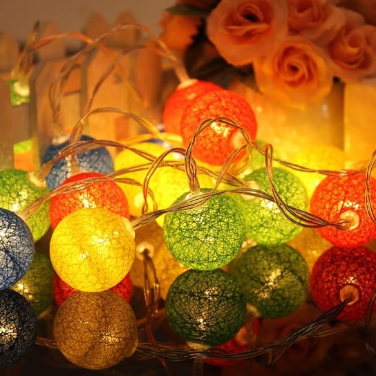 Lampki dekoracyjne LED cotton balls - wielokolorowe HEDO