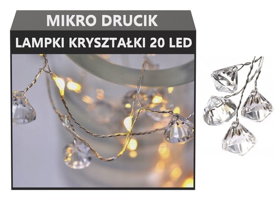 Lampki Kryształki 20 LED Druciki Mikro na Baterie CB Inna marka