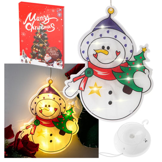 LAMPKI LED wisząca dekoracja świąteczna | bałwan | na baterie | wewnętrzne ikonka