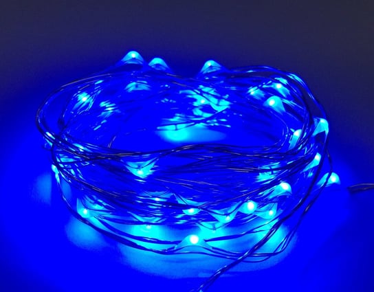 Lampki led zewnętrzne ŁEZKI 12V 5m 50LED  niebieskie IP65 Prescot