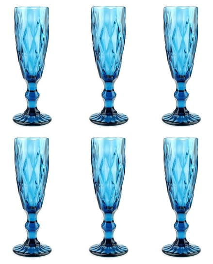 Lampki na szampana wino 180 ml Niebieskie Kryształowe Dekoracyjne kieliszki Mondex
