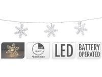 Lampki Śnieżynki Led Girlandy Światełka 1,5M Ciepłe Białe Na Baterie Ip20 Hurtowniak