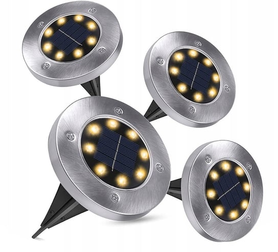 Lampki Solarne Ogrodowe Gruntowe Świecący Dysk X4 D544 elektrostator