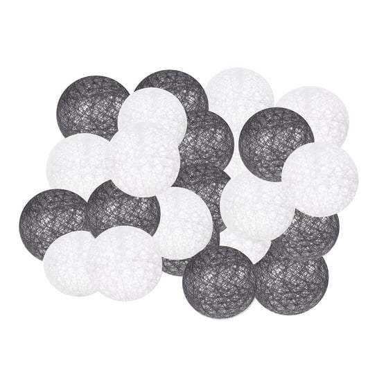 Lampki SPRINGOS CL0045 Cotton balls, 20xLED, 4,1 m, ciepłe białe, biało-czarne Springos