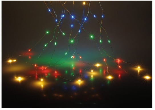 Lampki Świąteczne Choinkowe Na Druciku 80Led Kaskada Kolorowe Ip44 Timer Hurtowniak