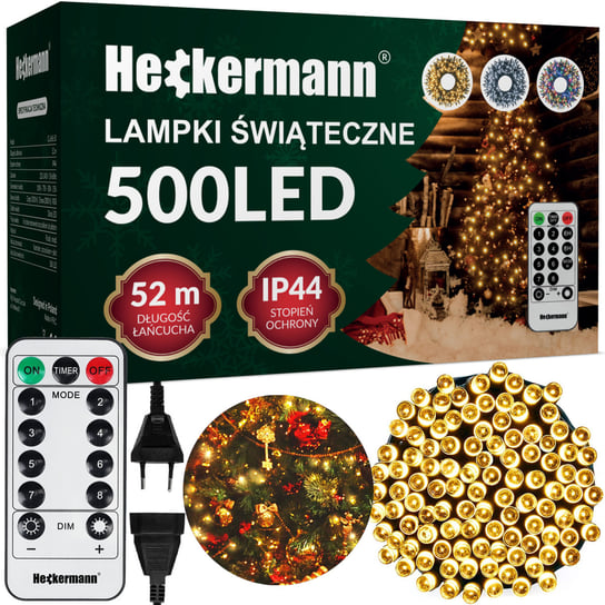 Lampki świąteczne Heckermann CL-LHL-50 500LED Warm 52 metry Heckermann