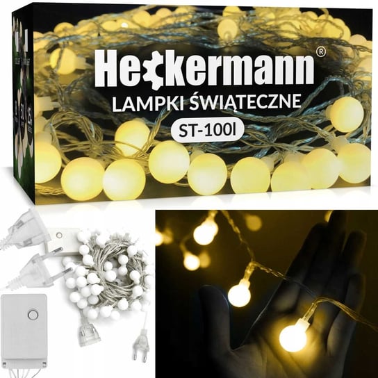 Lampki Świąteczne Heckermann St-100I 50X Żarówka 15M Kulki Warm Heckermann