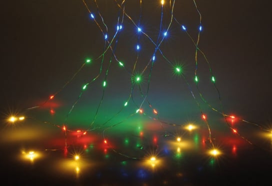 Lampki Świąteczne I Na Srebrnym Druciku Kurtyna 200 Led Kolorowe Hurtowniak