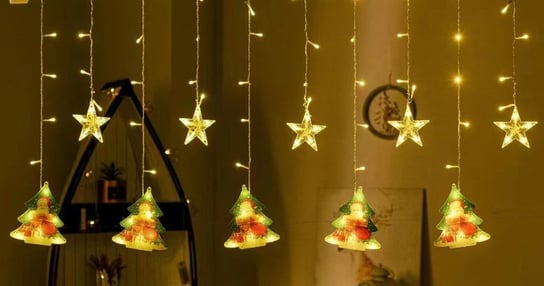 Lampki świąteczne LED w kształcie gwiazdek i choinki – barwa wielokolorowa HEDO