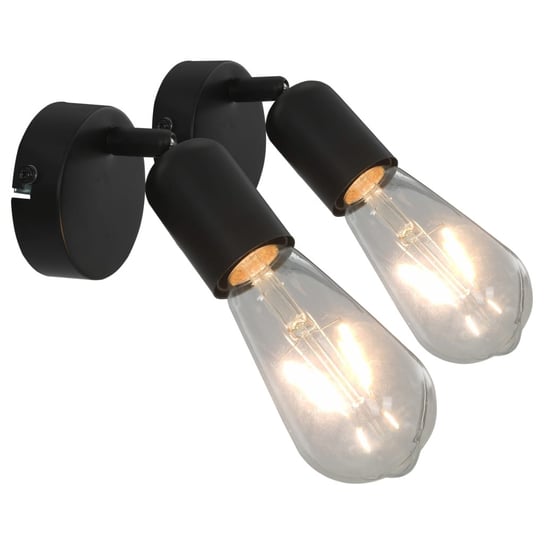 Lampy, 2 szt., żarówki żarnikowe, 2 W, czarne, E27 vidaXL