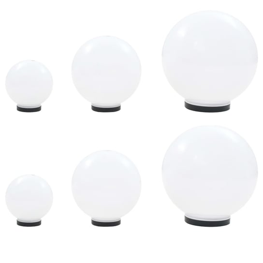 Lampy ogrodowe kuliste VIDAXL, E27, 6x12 W, białe, 6 szt. vidaXL