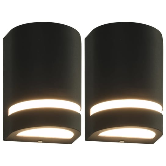 Lampy ścienne vidaXL, zewnętrzne, czarne, 15x9,5x7,5 cm, 2 szt. vidaXL