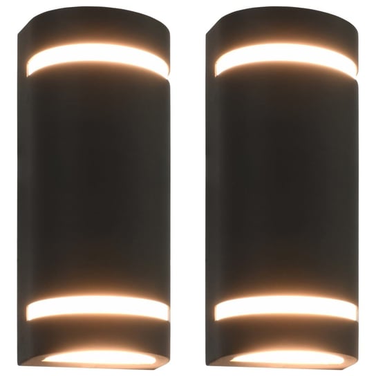 Lampy ścienne VIDAXL, zewnętrzne, czarne, 23,8x9,5x7,5 cm, 2 szt. vidaXL