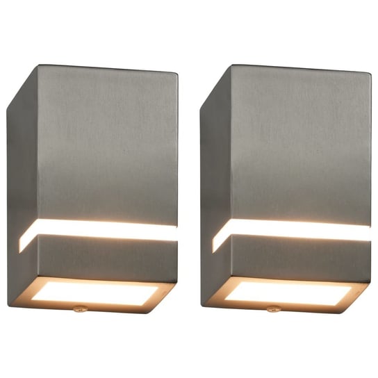 Lampy ścienne vidaXL, zewnętrzne, srebrne, 15x9,5x7,5 cm, 2 szt. vidaXL