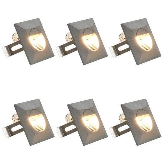 Lampy ścienne VIDAXL, zewnętrzne, srebrne, 7,2x4,5 cm, 6 szt. vidaXL