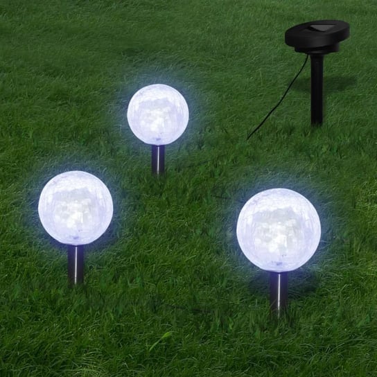 Lampy solarne ogrodowe VIDAXL, białe LED, 9,5 cm, 3 szt. vidaXL