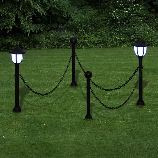 Lampy z ogrodzeniem VIDAXL, czarne, LED, 70 cm/55 cm vidaXL