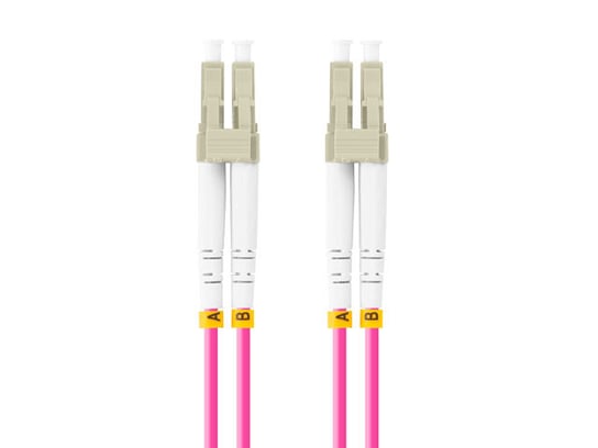 Lanberg, Patchcord światłowodowy mm lc/upc-lc/upc Duplex 3.0 mm OM4 50/125 LSZH 2m, fioletowy Lanberg