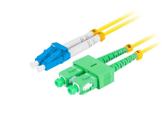 Lanberg, Patchcord światłowodowy sm lc/upc-sc/apc duplex 3.0mm lszh g657a1 0.5m żółty lanberg Lanberg