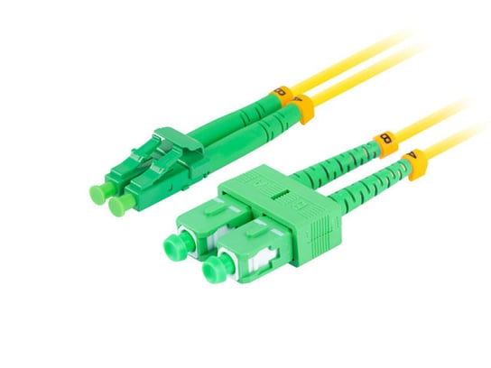 Lanberg, Patchcord światłowodowy sm sc/apc-lc/apc duplex 3.0mm lszh g657a1 1m żółty lanberg Lanberg