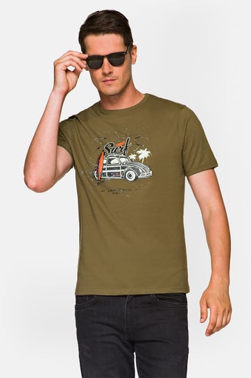 Lancerto, Koszulka męska Arlo, Khaki, rozm. 3XL Lancerto