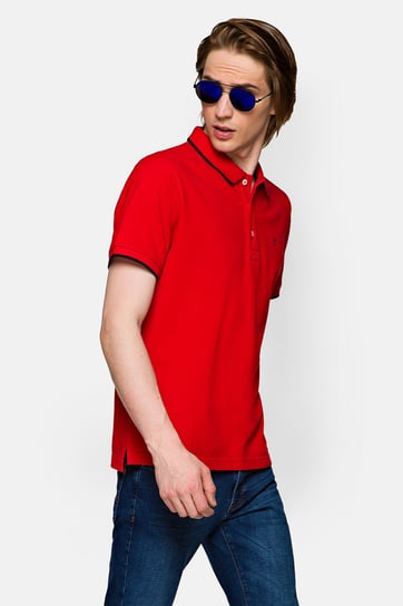 Lancerto, Koszulka męska polo, Dominic, czerwona, rozmiar M Lancerto