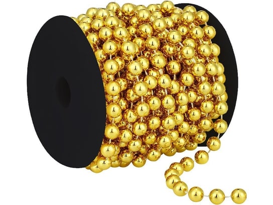 Łańcuch koraliki girlanda szpula dekoracja złota 5m ROZZ