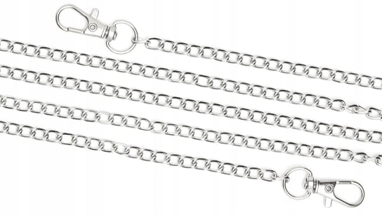 Łańcuch łańcuszek do torby SREBRNY 120 cm+ZAPIĘCIA Mawrex