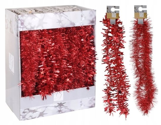 Łańcuch na choinkę świąteczny czerwony ozdobny 180 cm 1szt Koopman