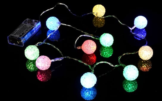 Łańcuch świąteczny - świetlne kule, 10 LED, kolorowe Nexos