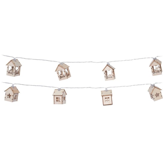 Łańcuch świetlny LED HOME STYLING COLLECTION, motyw domków, 10 LED, jasnobrązowy, 150 cm Home Styling Collection
