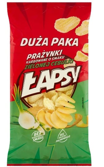 ŁAPSY Prażynki ziemniaczane ZIELONA CEBULKA 110g DUŻA PAKA ŁAPS