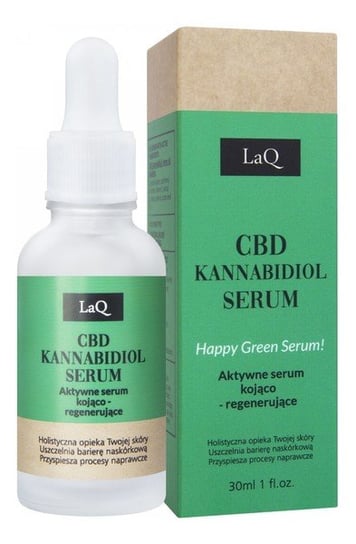 Laq CBD Kannabidiol Serum Aktywne Serum kojąco-regenerujące Happy Green 30ml LaQ