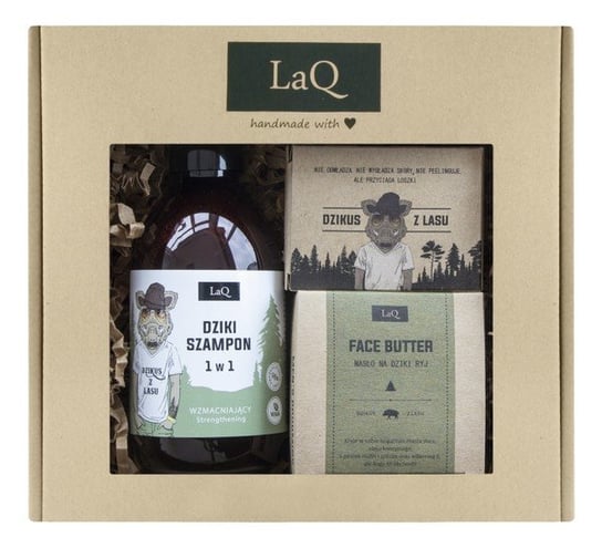 Laq Zestaw prezentowy dla mężczyzn Dzik (szampon +masło +mydło kostka ) LaQ