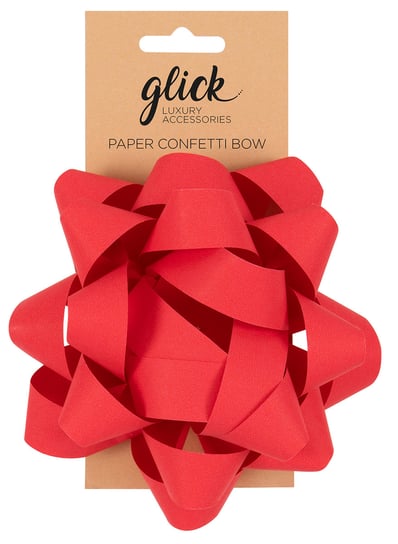 Large paper Confetti Bows, duża rozeta, czerwona Empik